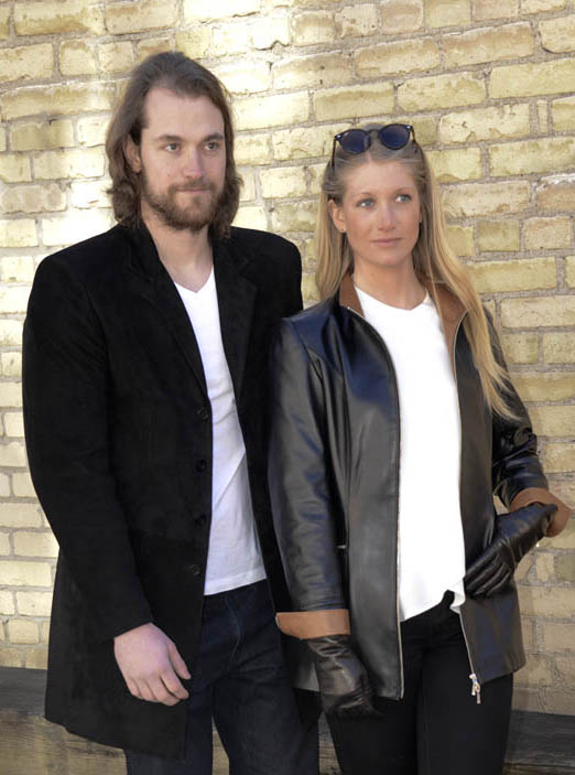couple in Leather coats couple in Leather coats
