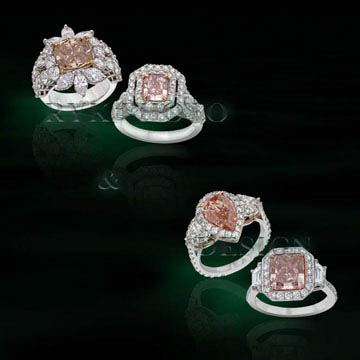 PINK and white DIAMOND RINGS