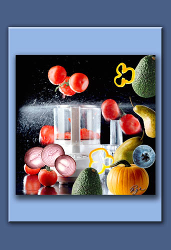 Flying tomatos framed