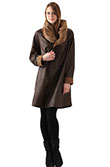 model in long brown coat