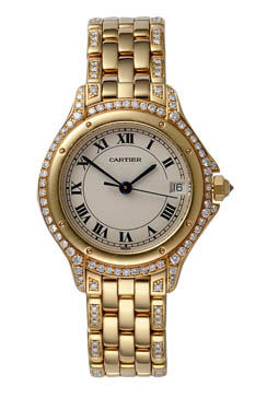 Cartier 18 ct gold and diamond watch