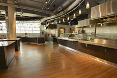 University cafe entrance with sign