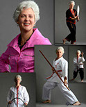 portrait collage of martial arts woman 