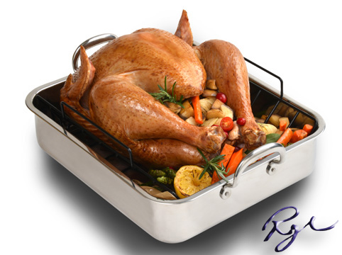 Photo of turkey in roaster