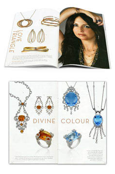 Jewellery catalogue pages with model